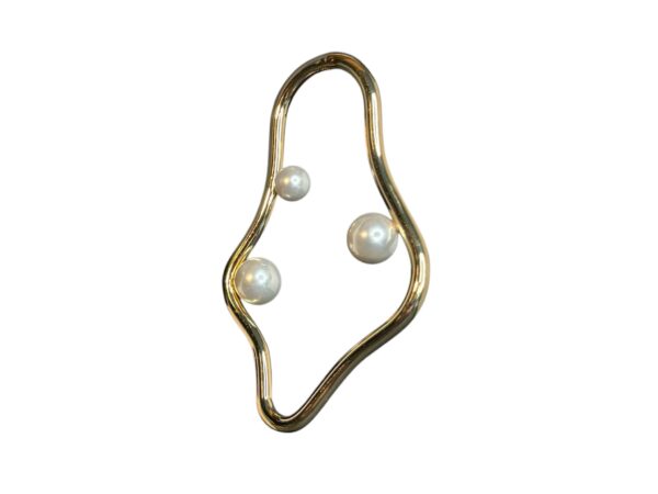 Asymetric earrings with pearls - Image 2