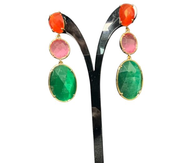Colourful earrings with Cat eyes Orange