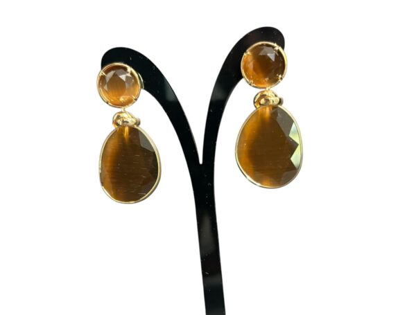 Elegant Brown stone earrings