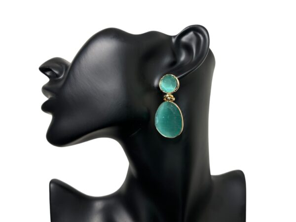 Elegant Green stone earrings - Image 3
