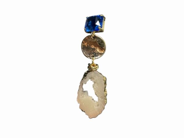 Look alike lava with Blue stone earrings - Image 3