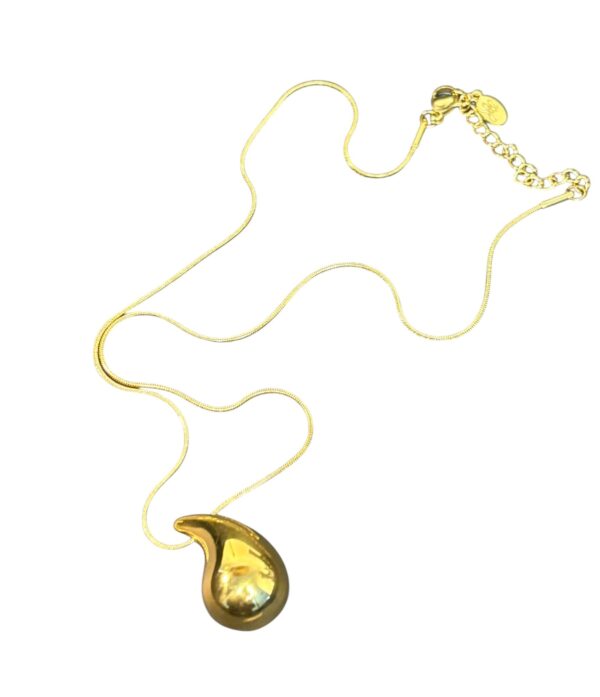 Stainless steel chain with teardrop pendant - Image 2