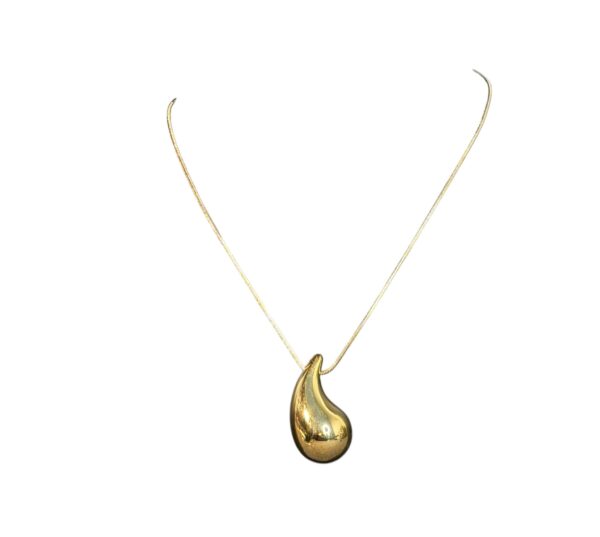 Stainless steel chain with teardrop pendant