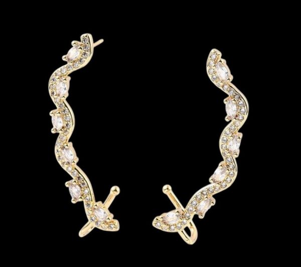 Brass earrings with Earcuffs - Image 2