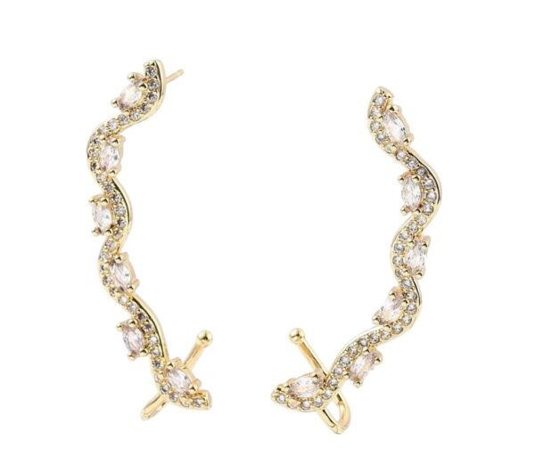 Brass earrings with Earcuffs - Image 3