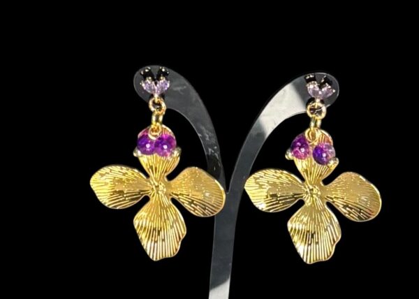 Stainless steel earrings Flower - Image 2
