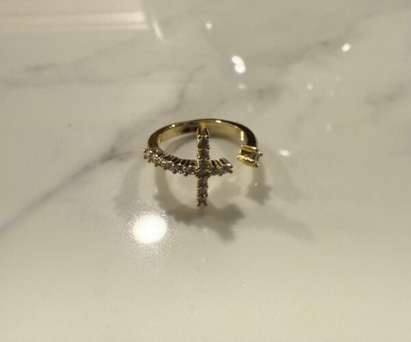 Cross Open Cuff Ring - Image 3