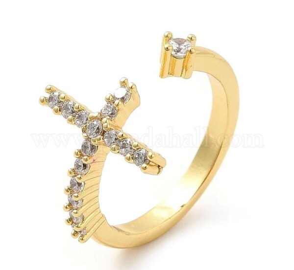 Cross Open Cuff Ring - Image 2
