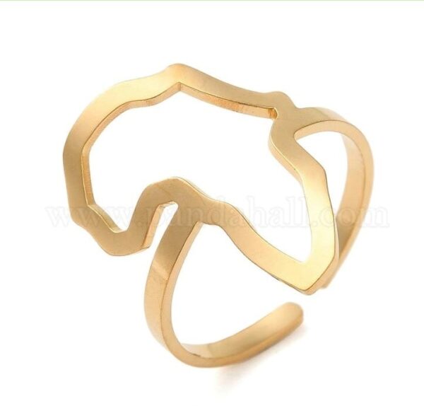 Stainless Steel Africa Map Ring