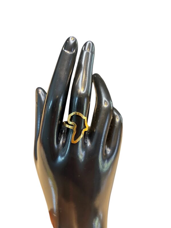 Stainless Steel Africa Map Ring - Image 2