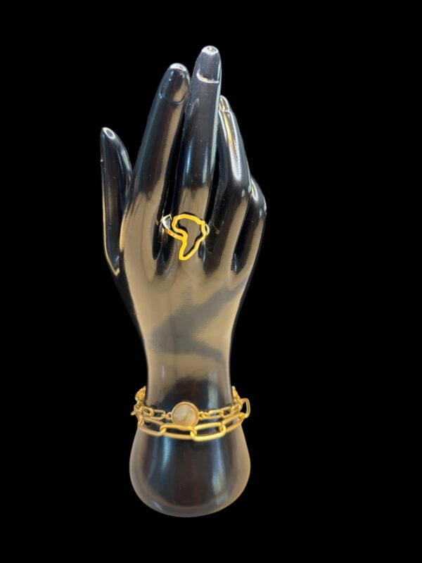 Stainless Steel Africa Map Ring - Image 3