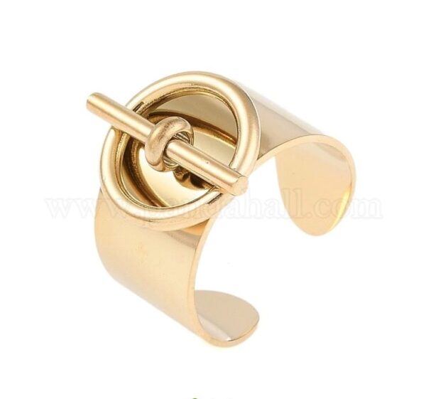 Stainless Steel Circular Shaped Open Cuff Ring