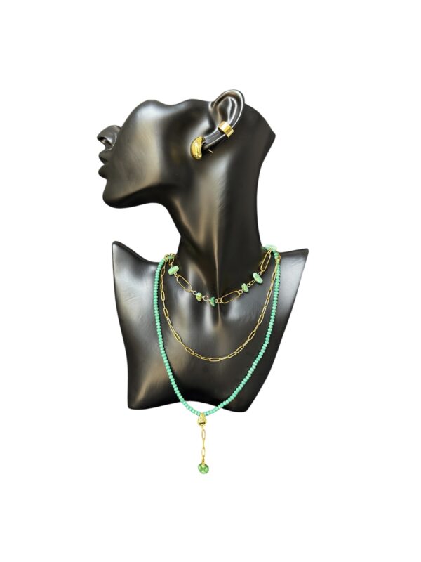 Green neckles with facet beads