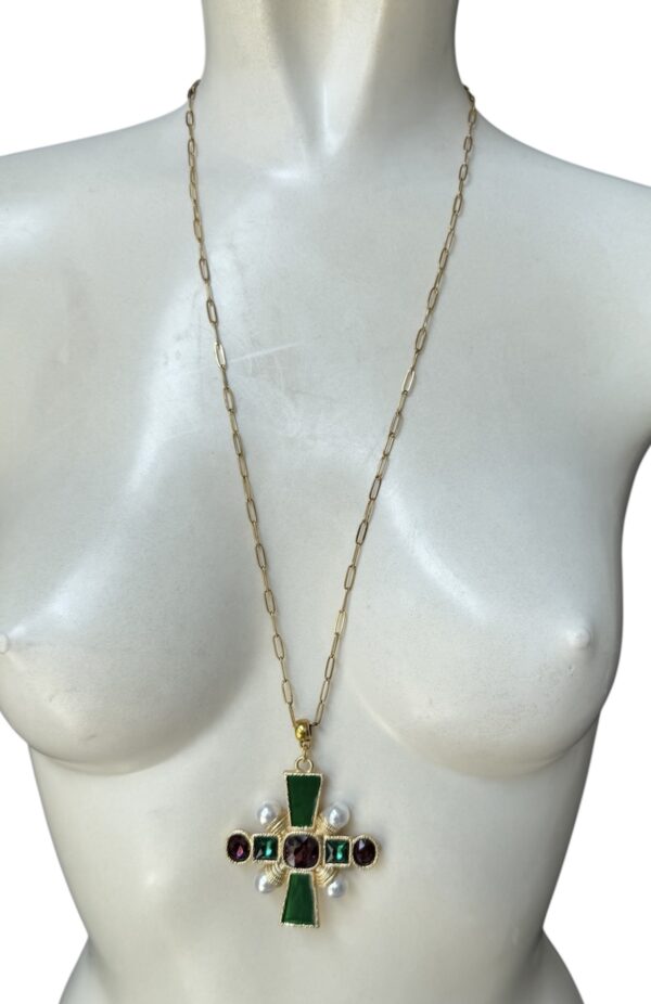 Bohemian style chain with cross - Image 2